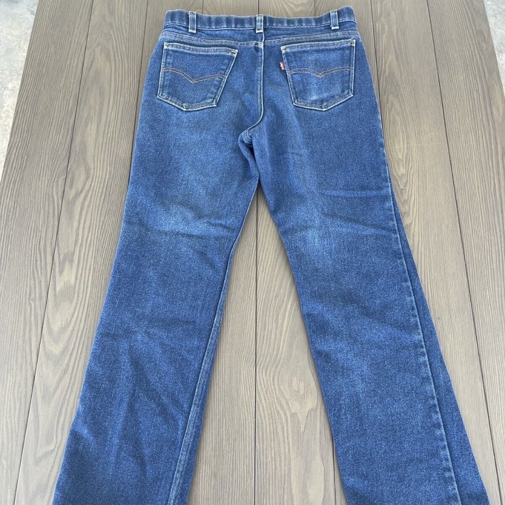 VTG Levis Action Jeans Mens Size 32x30 Bootcut Distressed Stretch Denim USA Made